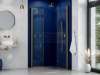 BESCO Kabina kwadratowa składana 90x90x195 Exo-H 90 Brushed Gold KEHZS-90-195